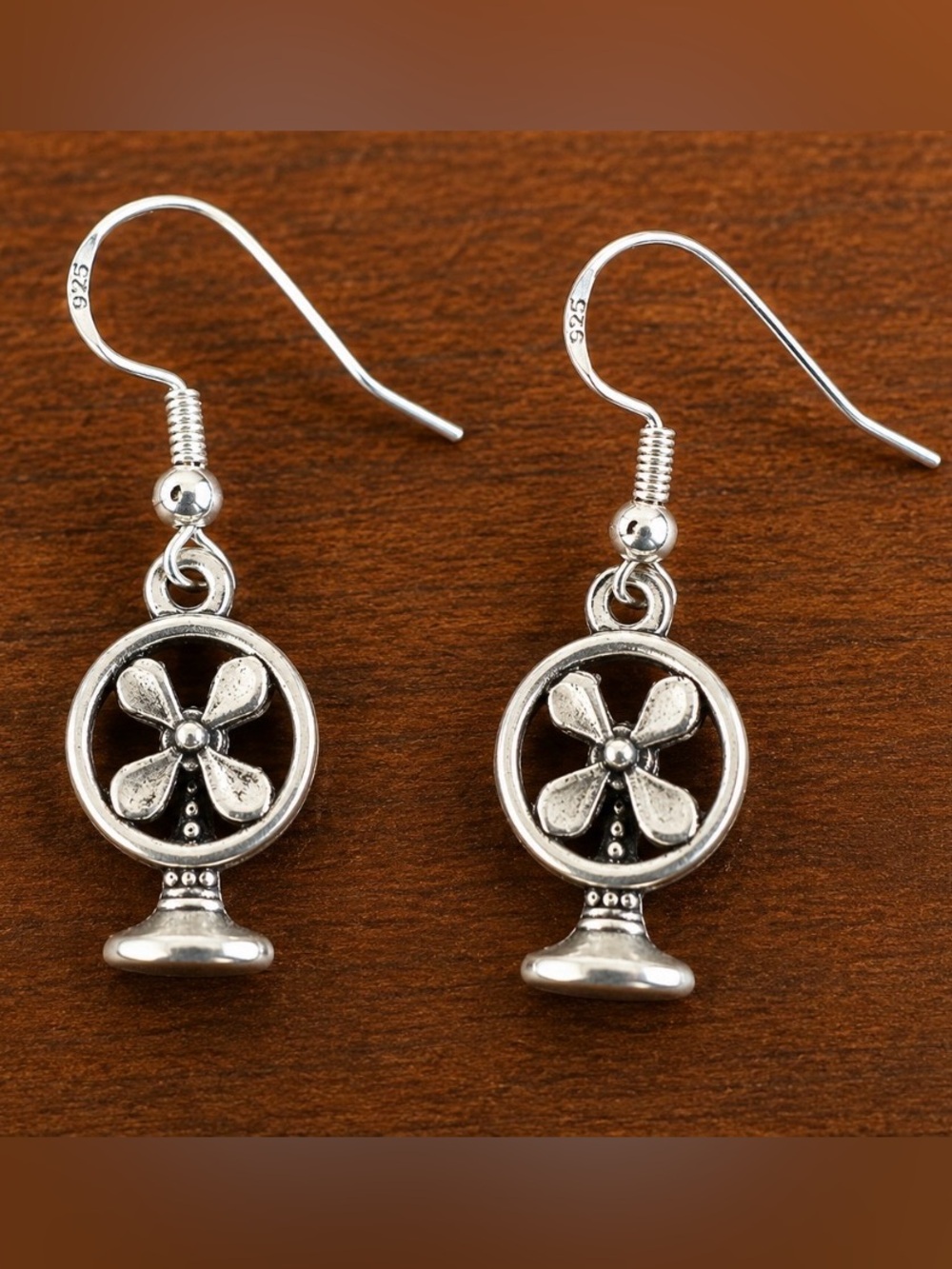 Silver Fan Dangle Earrings - Women Jewelry